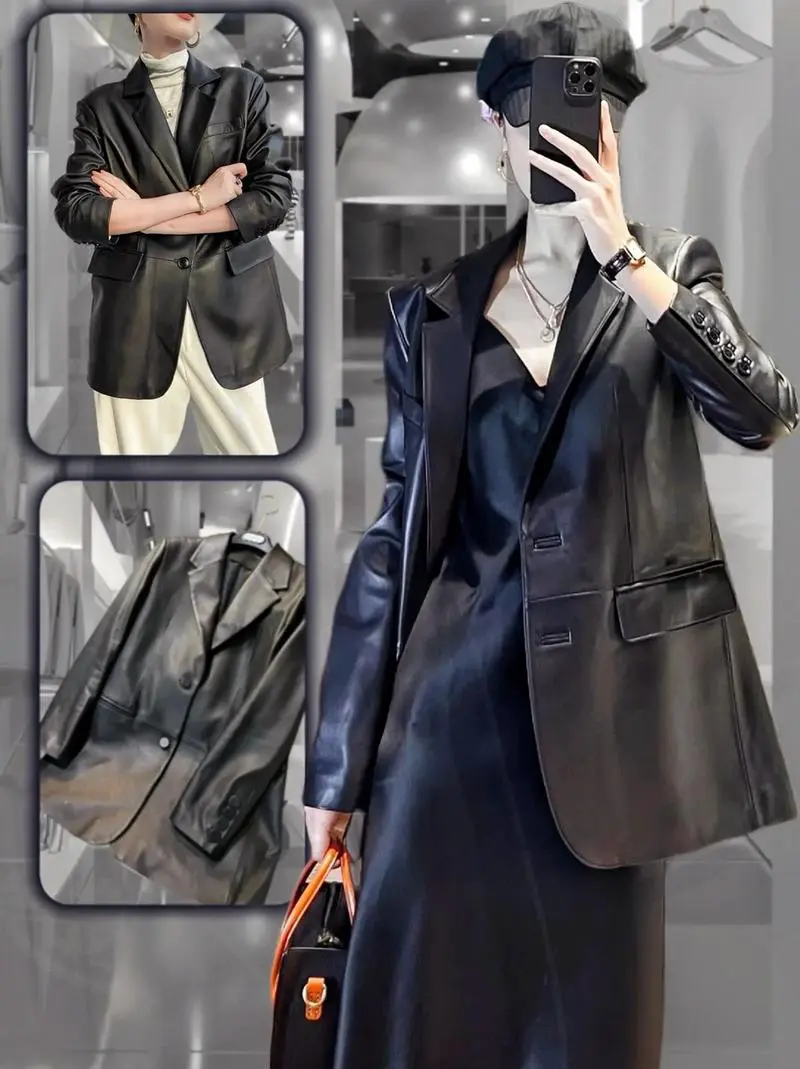 西服皮衣怎么搭配图片