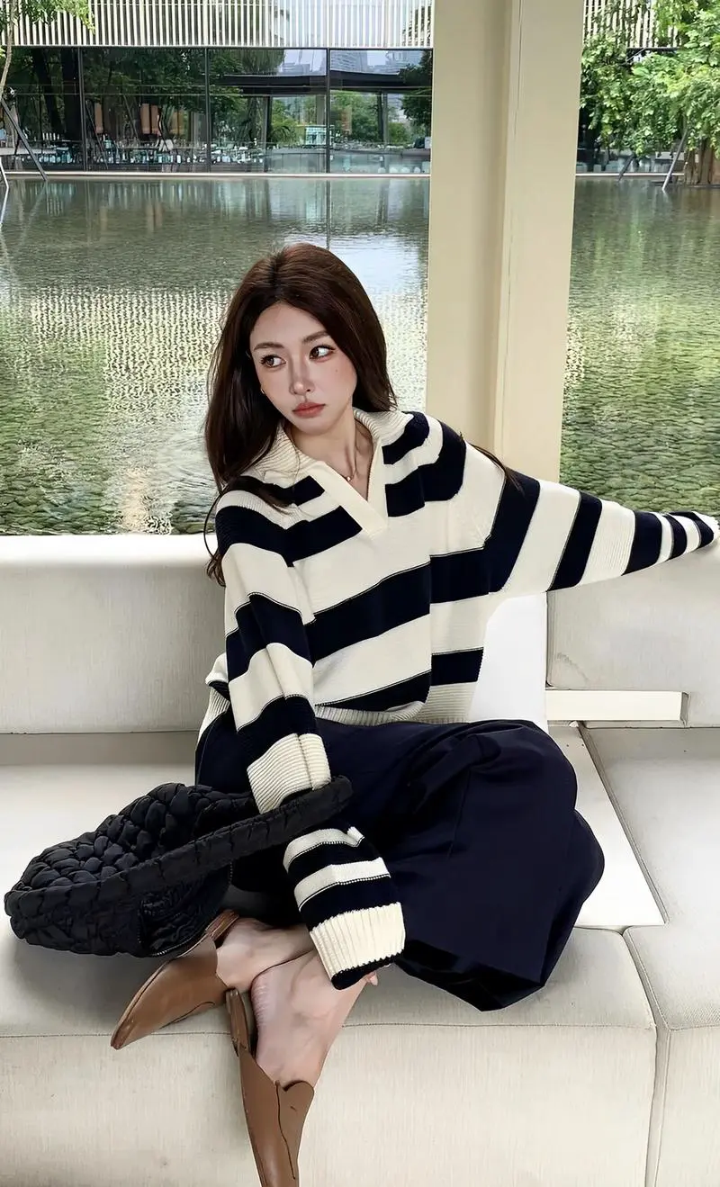 长款黑白毛衣怎么搭配什么裤子