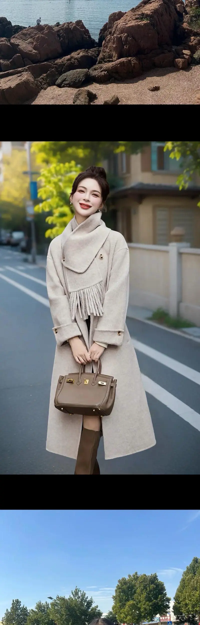妮子大衣怎么搭配围巾