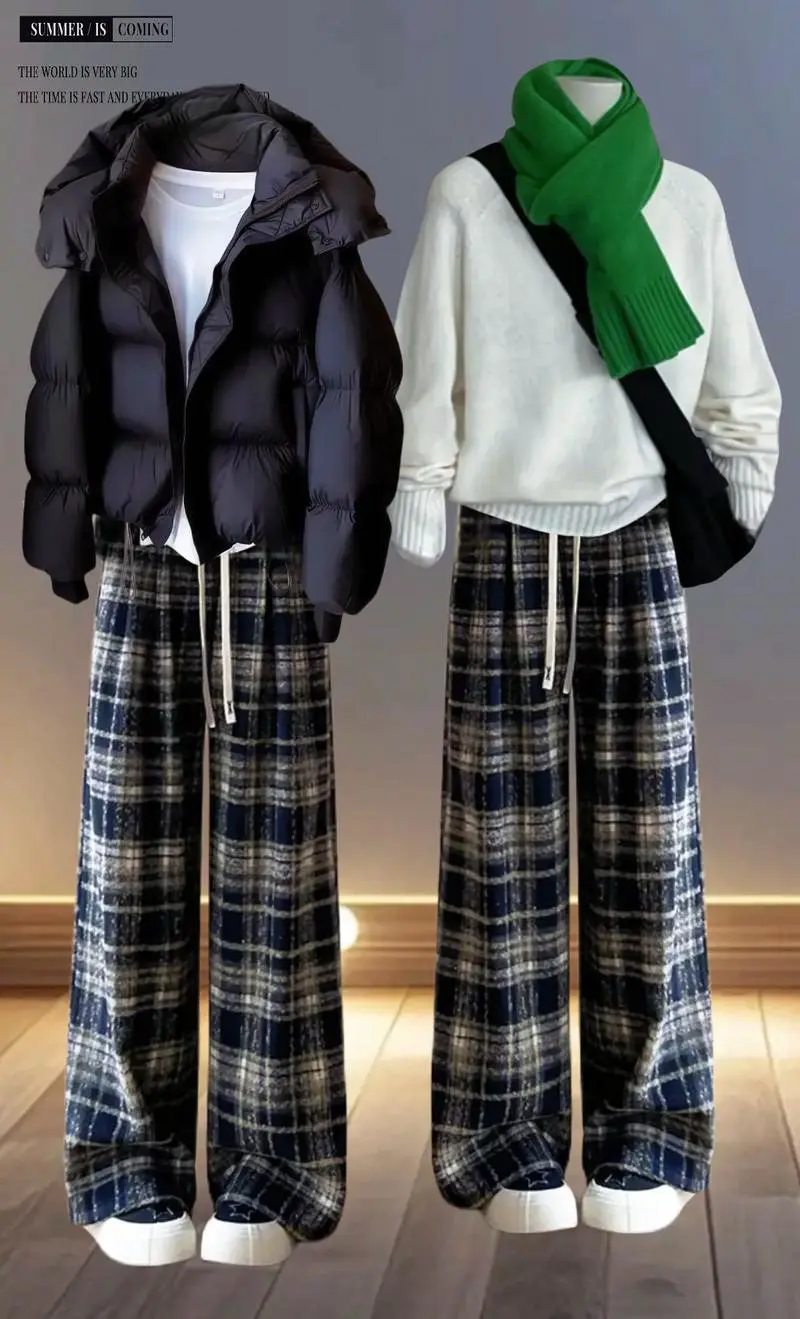 大格子裤怎么搭配外套