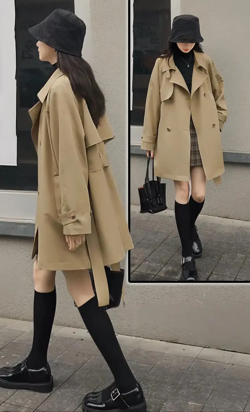 矮个子穿超长风衣怎么搭配图片