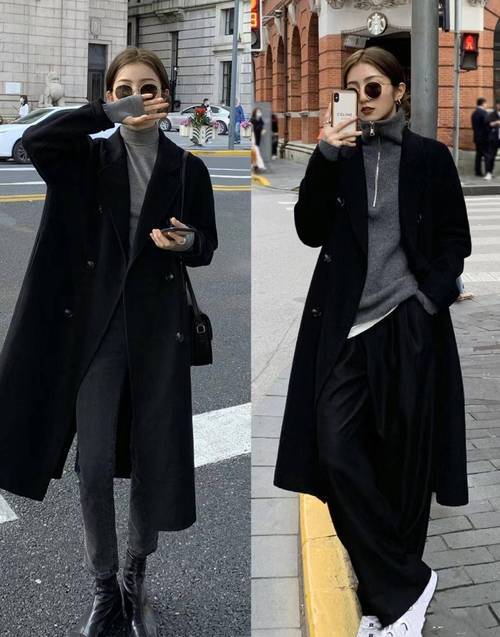 黑色短毛外套怎么搭配