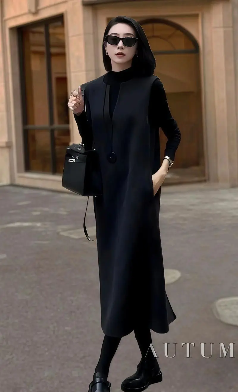 长版黑色衣服怎么搭配