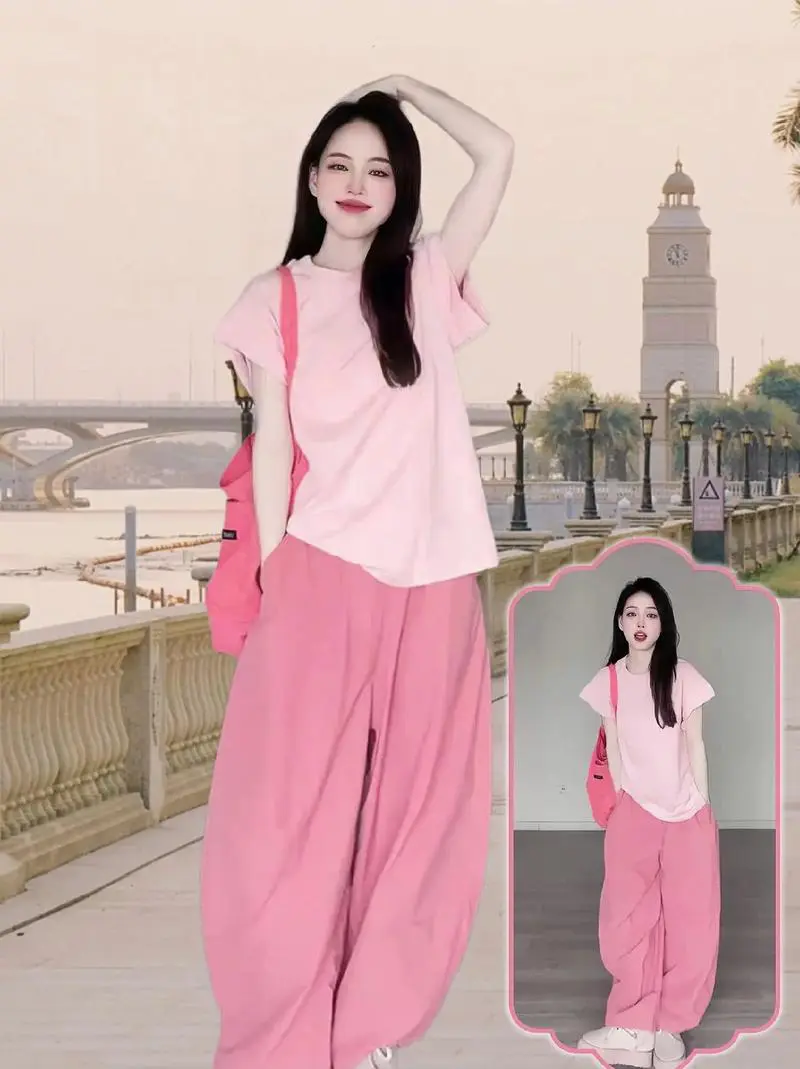 暗粉色t恤怎么搭配