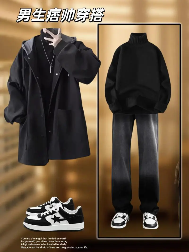 男装冬季风衣怎么搭配图片大全