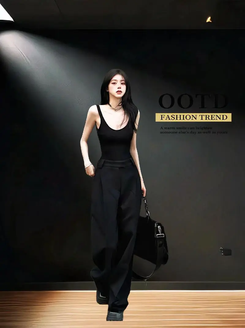 黑色背心怎么搭配好看吗