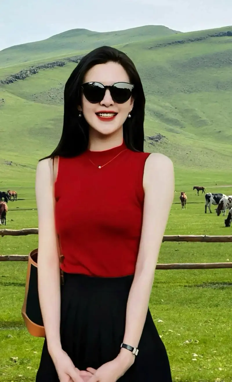 红色裙子怎么搭配上衣图片欣赏