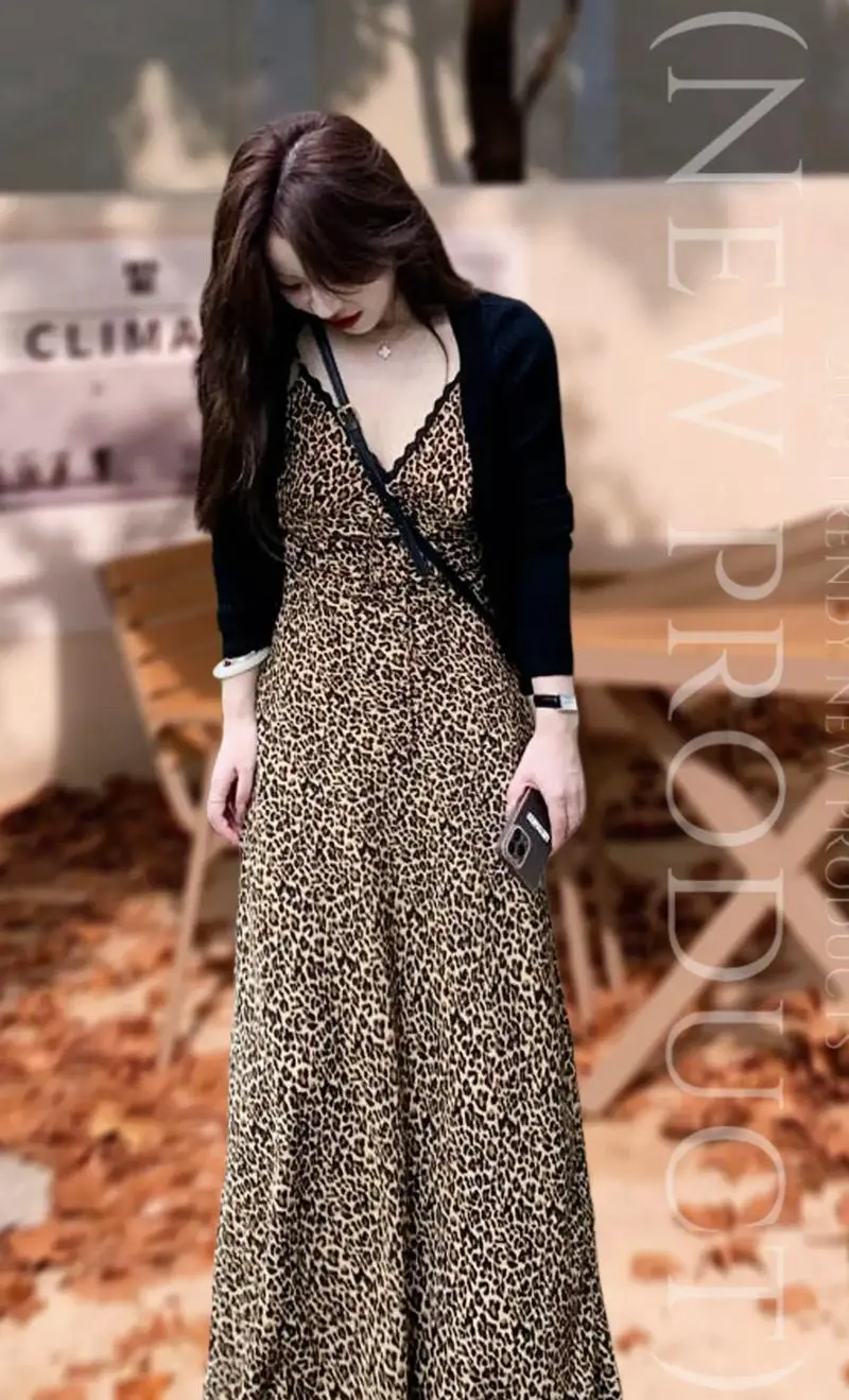 长款豹纹衣服怎么搭配图片欣赏