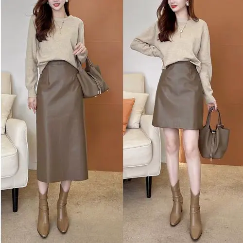 半身皮裙怎么搭配鞋子好看