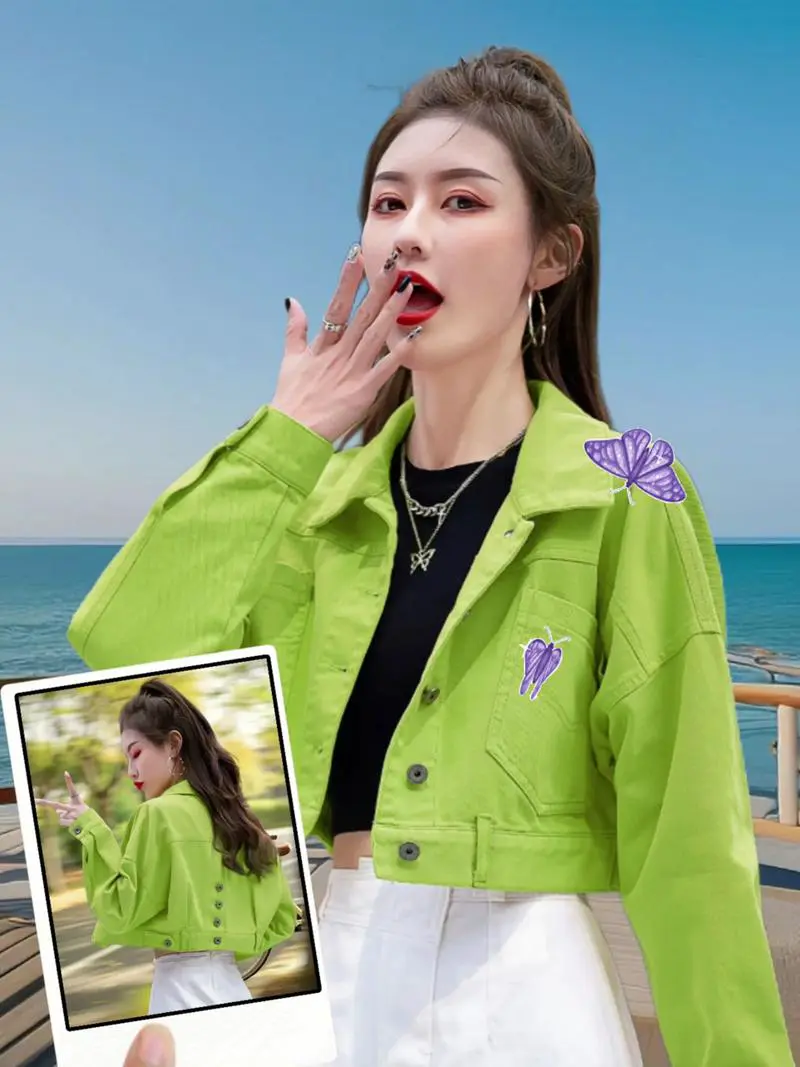 短款外套绿色怎么搭配图片