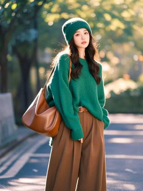 焦糖色上衣配什么裤子