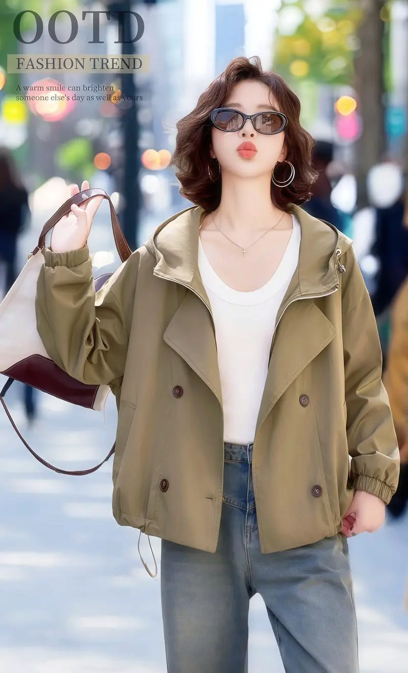 短绿风衣怎么搭配图片