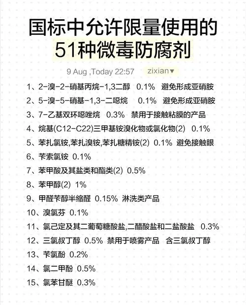 最新化妆品防腐剂的法规