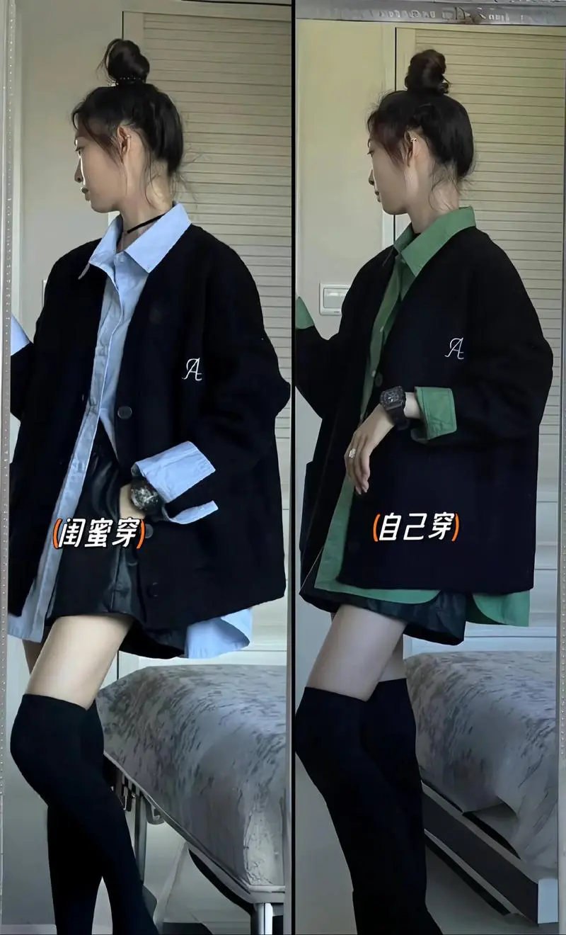 黑长开衫里面怎么搭配衣服好看