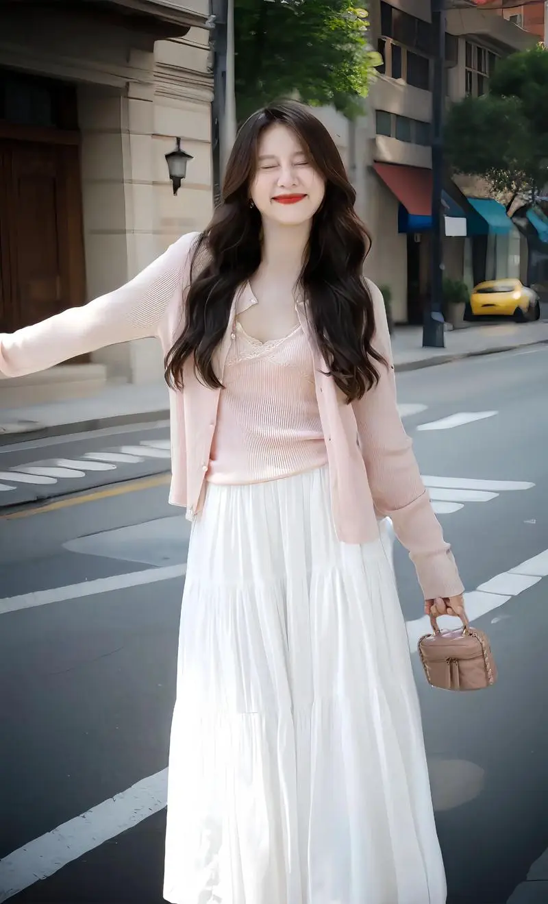 针织套装裙怎么搭配什么外套好看图片