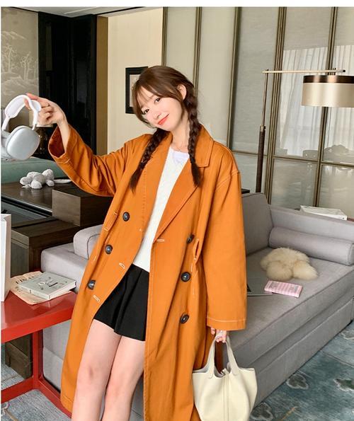 橘红色的风衣怎么搭配图片大全