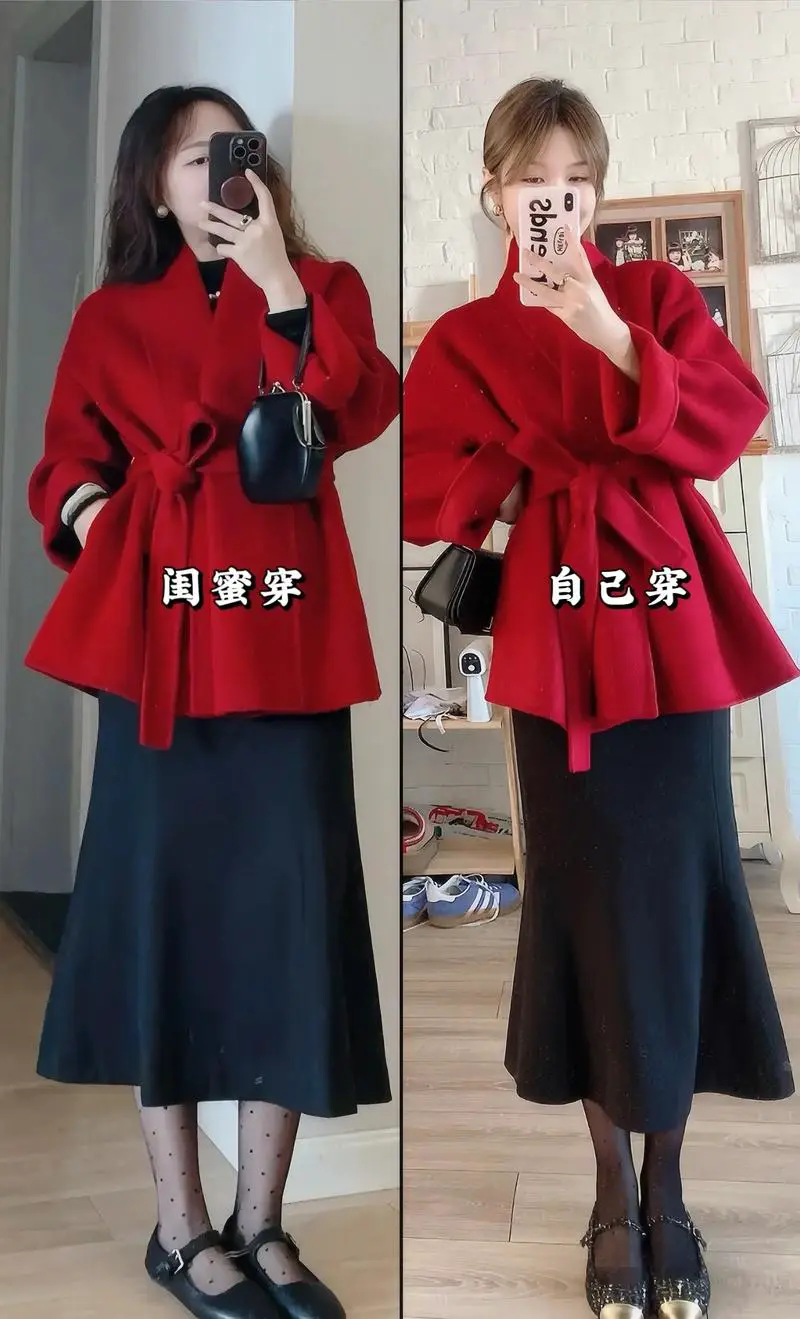 黑色红色a字连衣裙怎么搭配什么外套好看