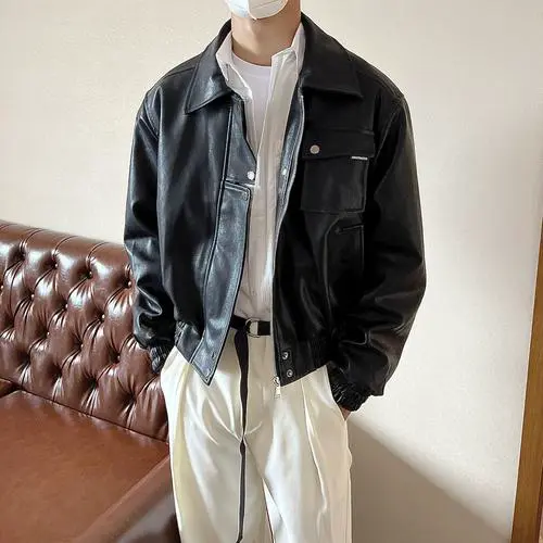 男士皮衣夹克外套怎么搭配什么裤子好看吗