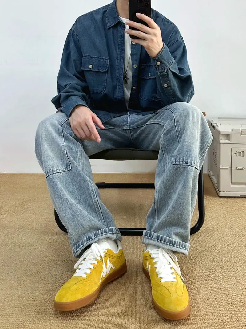 韩版男牛仔风衣怎么搭配什么裤子