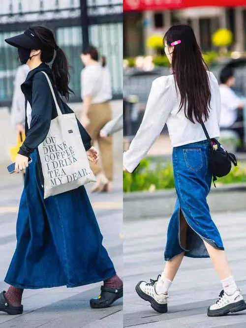 半长裙怎么搭配上衣