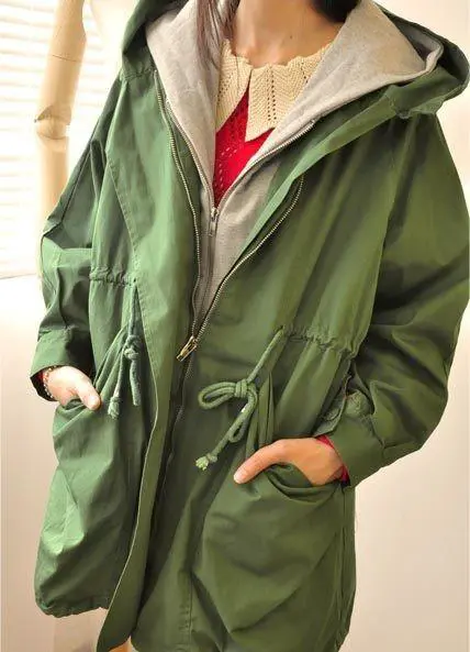 军绿色外套风衣怎么搭配