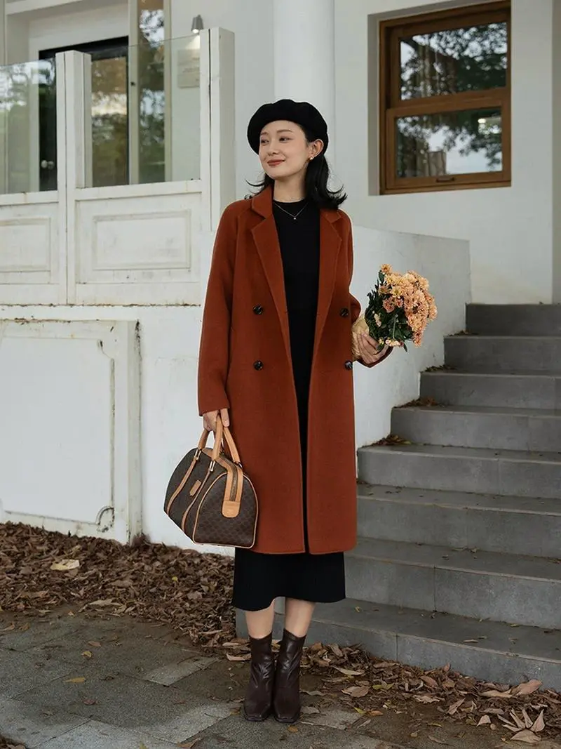 橘红色的风衣怎么搭配图片