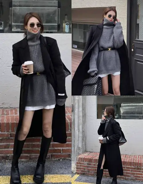 黑色裤子灰色上衣怎么搭配什么外套