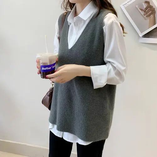 马甲毛衣中款外套怎么搭配什么裤子