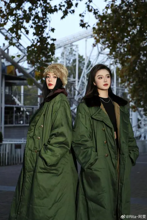 冬天军大衣怎么搭配图片女