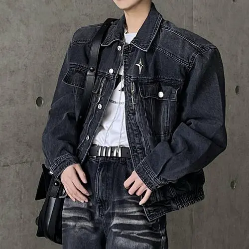 韩版男牛仔风衣怎么搭配图片大全