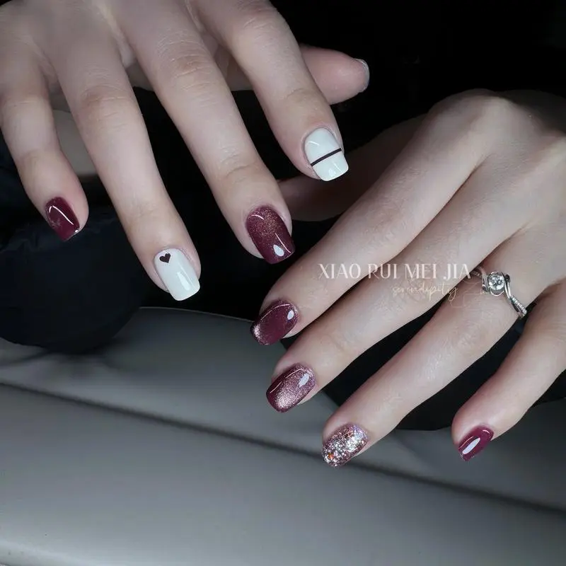 猫眼指甲怎么搭配图片