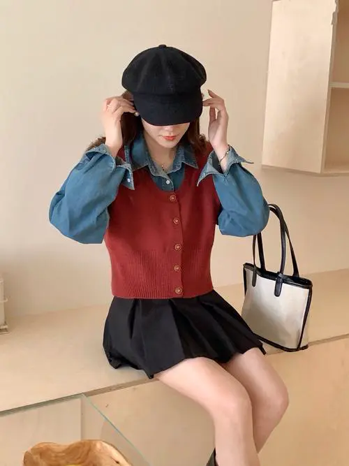 马甲毛衣中款外套怎么搭配图片