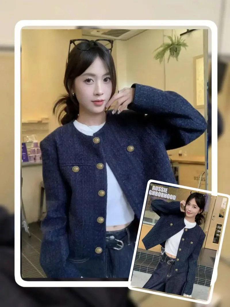 藏蓝色薄风衣怎么搭配图片