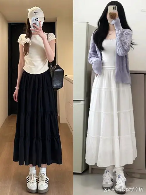 怎么给宽松的裙子搭配衣服
