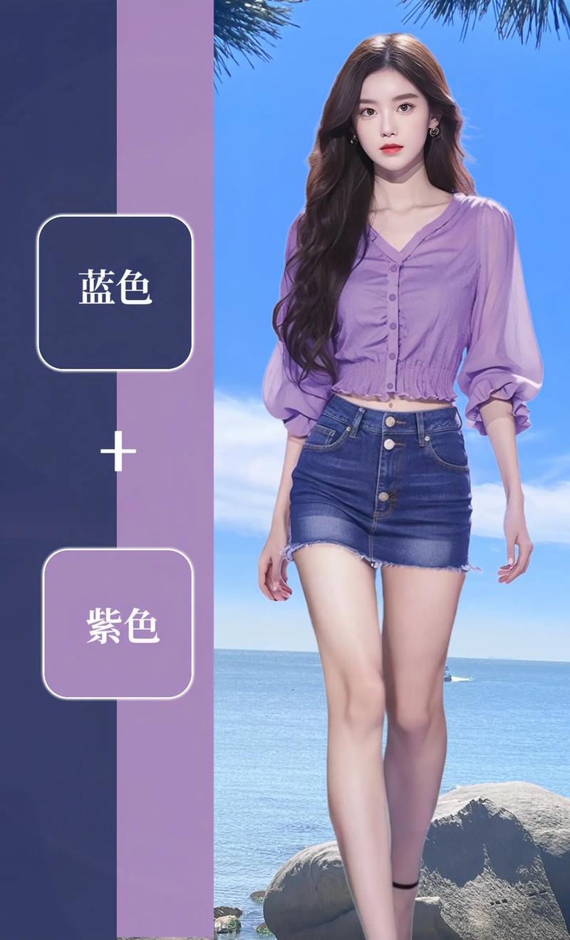 紫色灰色蓝色怎么搭配衣服好看图片大全