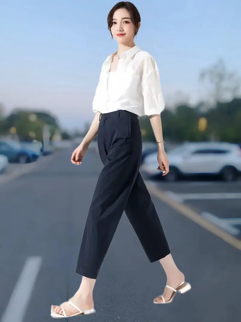 藏青色长裤怎么搭配