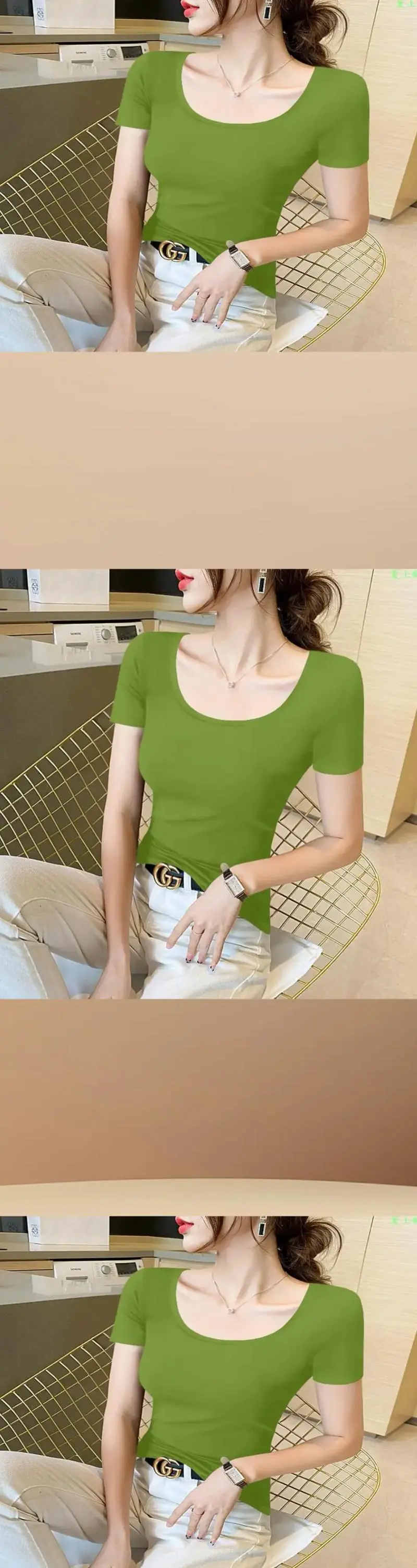 绿色韩版短袖怎么搭配裤子