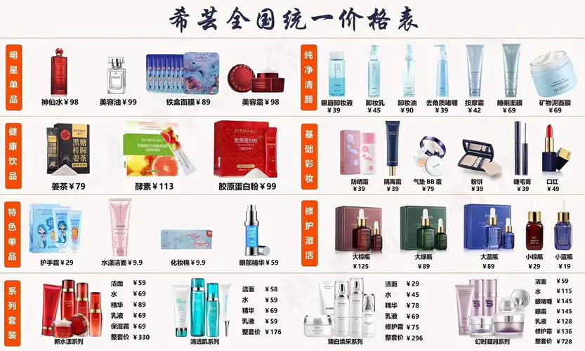 希芸最新产品价格表