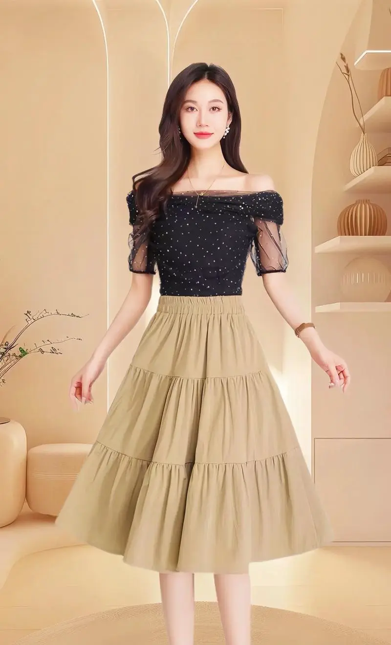 摆裙怎么搭配衣服图片