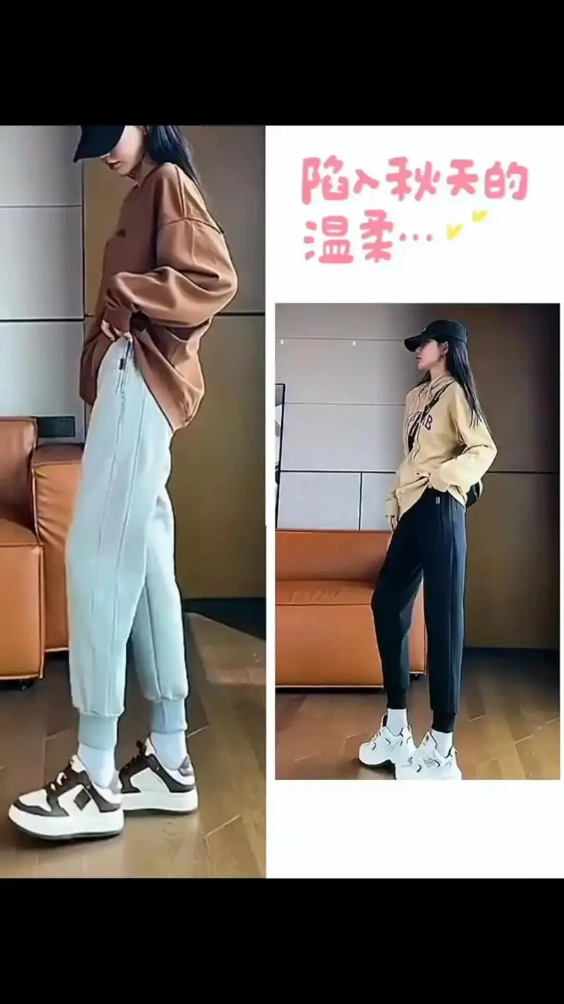 白色运动长裤怎么搭配图片