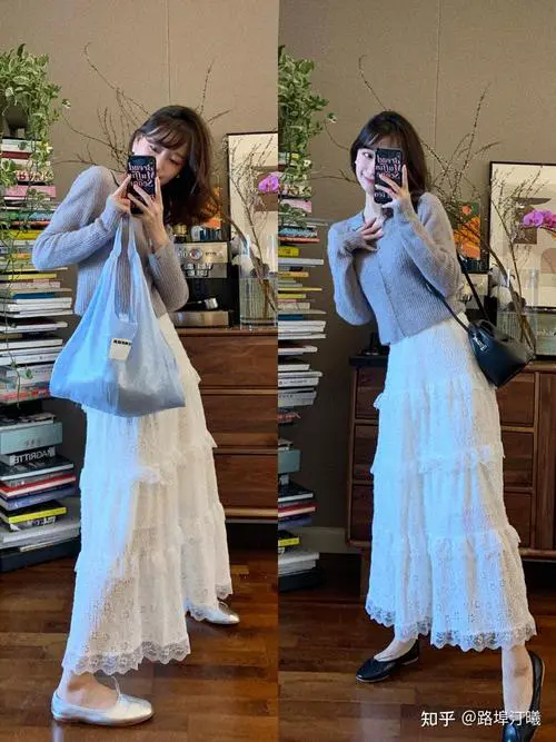 半长裙怎么搭配上衣图片欣赏