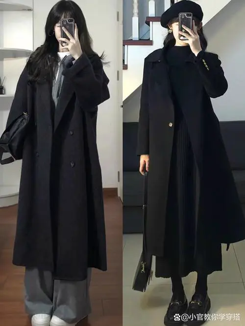 黑大衣怎么搭配衣服好看