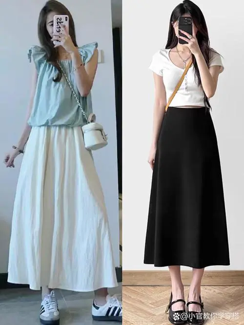 怎么给宽松的裙子搭配衣服图片欣赏