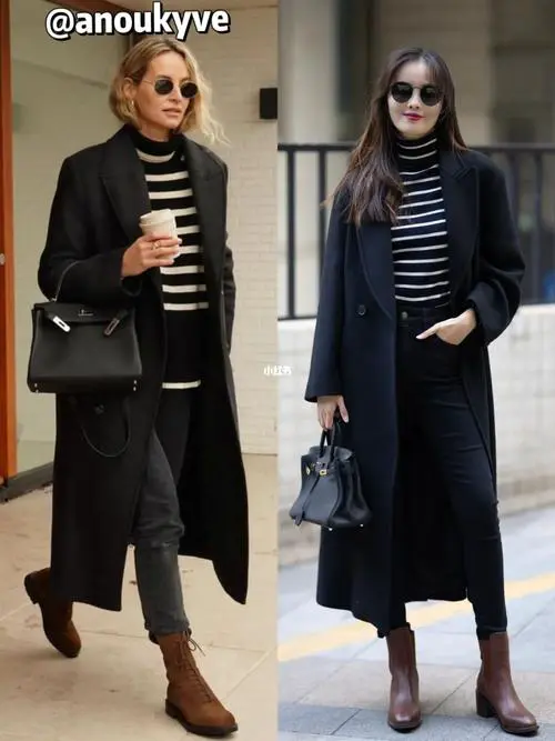 黑色外套 裤子怎么搭配鞋子图片大全