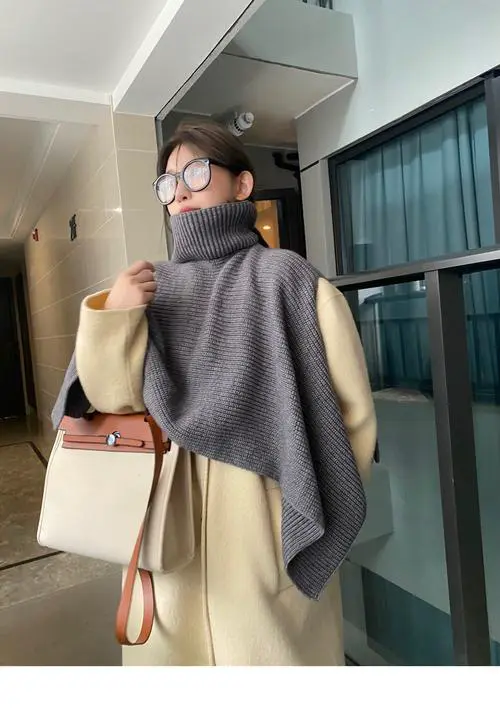 毛线大披肩怎么搭配图片大全