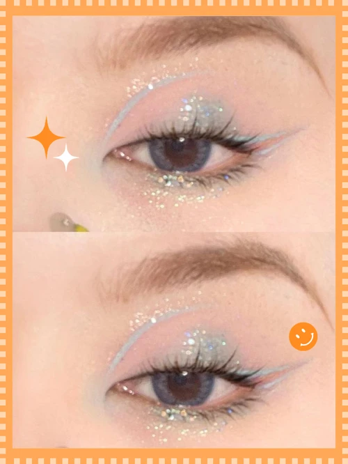 蓝色粉色眼影怎么搭配好看