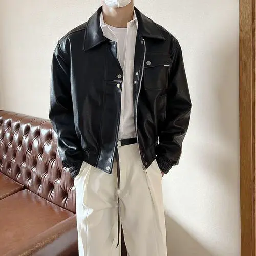 男士皮衣夹克外套怎么搭配什么裤子好看