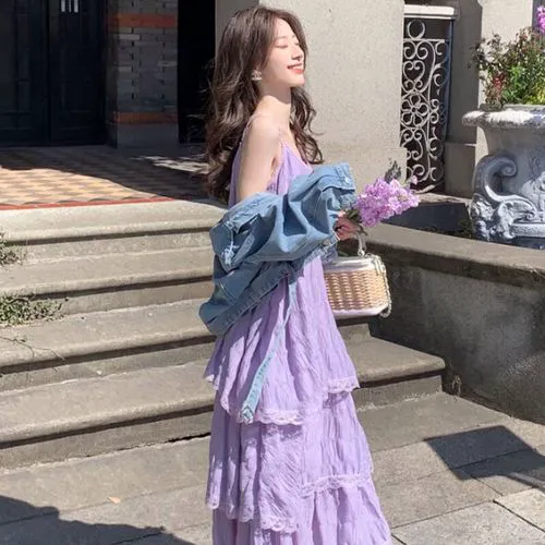 紫色群子怎么搭配披肩