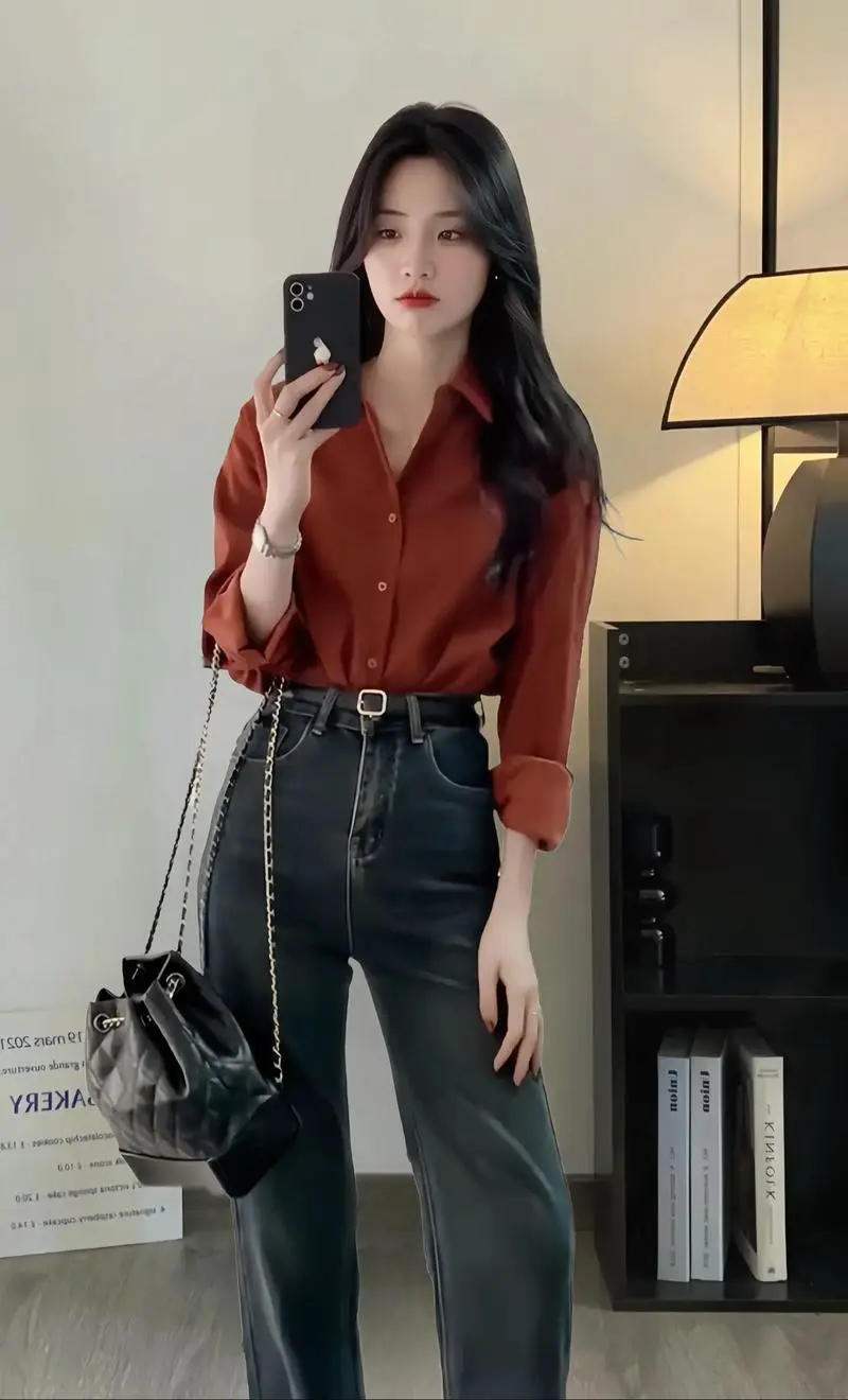 牛仔裤和衬衣怎么搭配好看图片欣赏