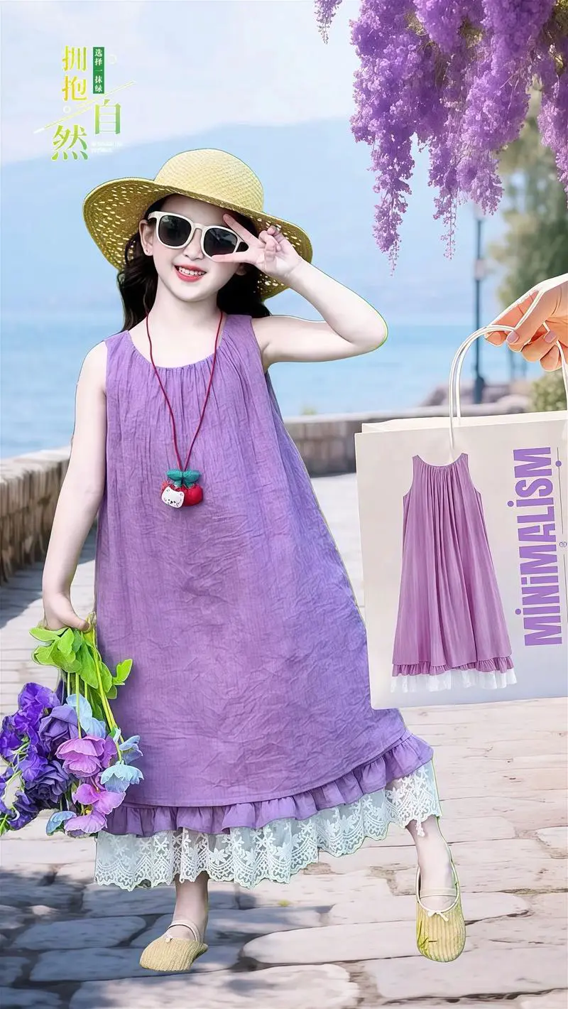 紫色无袖裙怎么搭配